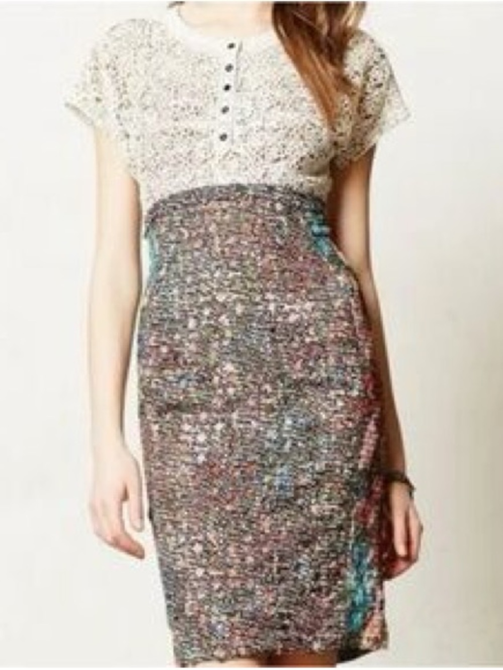 Anthropologie Lace Study Dress Byron Lars Sz 4 Multicolor - Picture 15 of 15